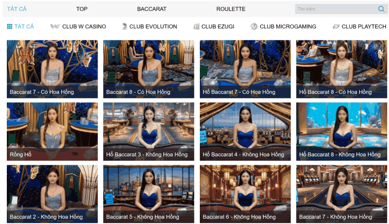 các sảnh cược casino online W88